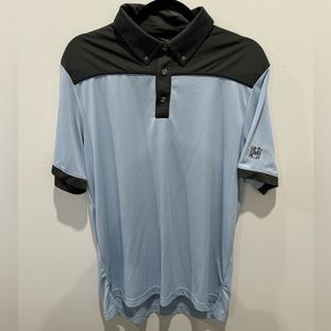 Ashworth Golf Polo/Shirt in Baby Blue/Gray w/ MHCC (KC) Logo - Men’s (M)